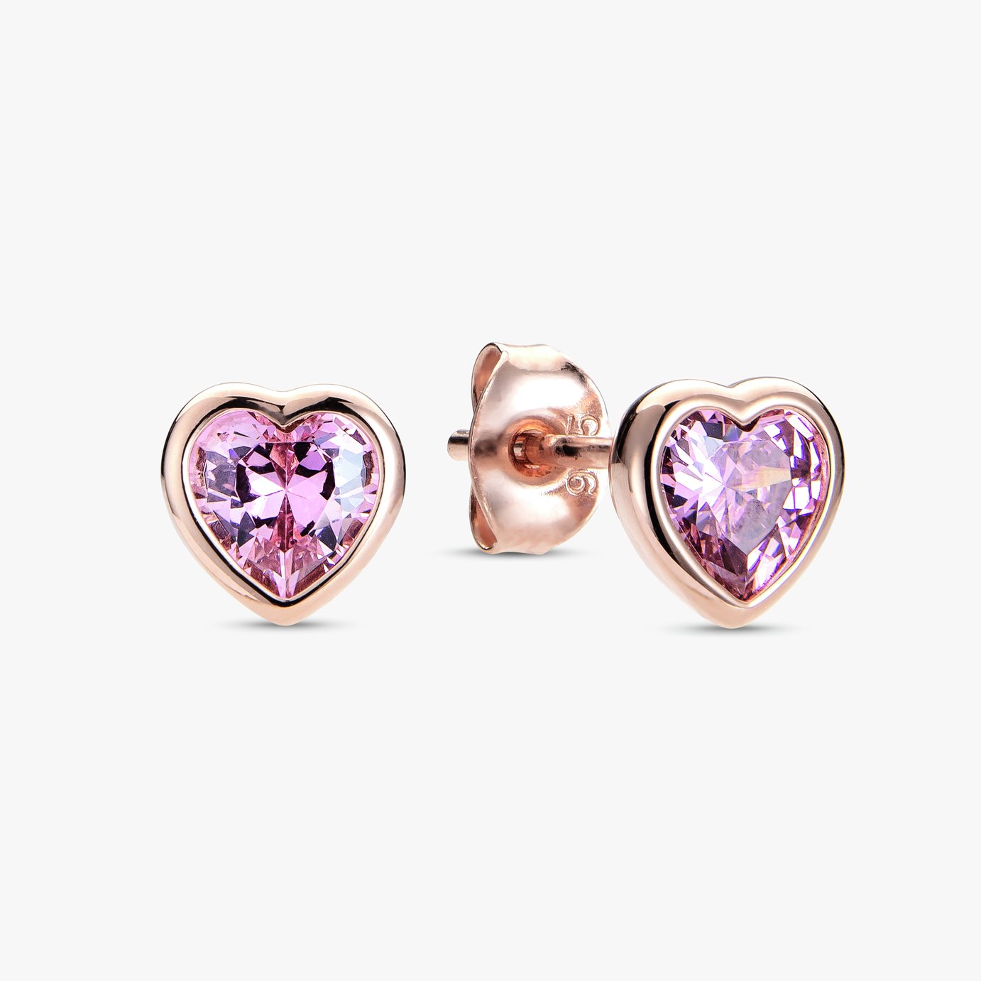 Revere Rose Gold Plated Sterling Silver Heart Stud Earrings