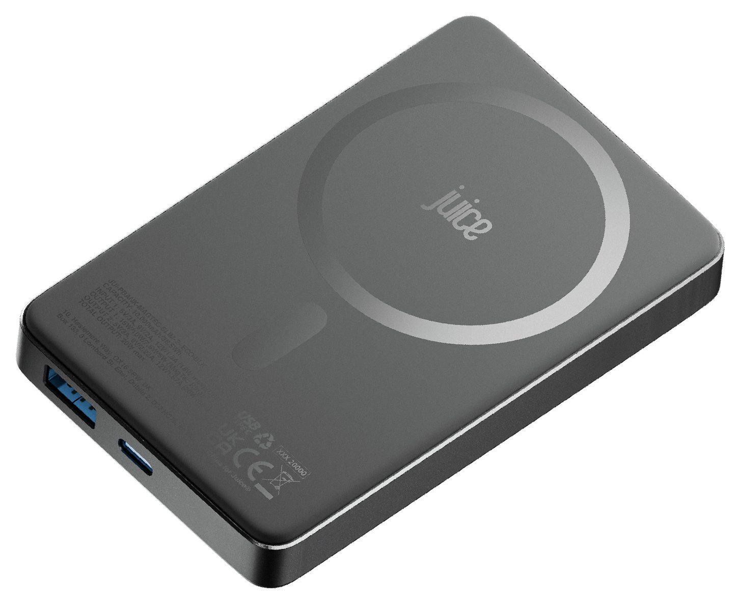 Juice MagTec 10000mAh Slim Portable Power Bank - Black