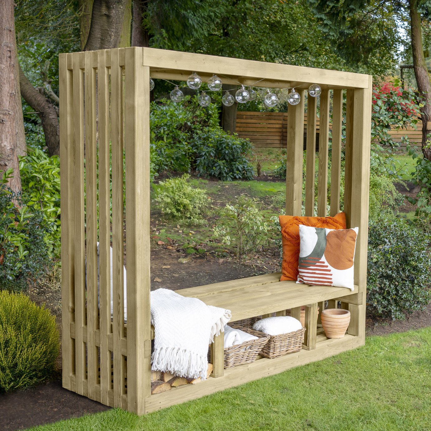 Forest Garden Amalfi 2 Seater Wooden Garden Arbour - Natural