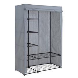 Argos Home Covered Double Wardrobe with Storage - Grey