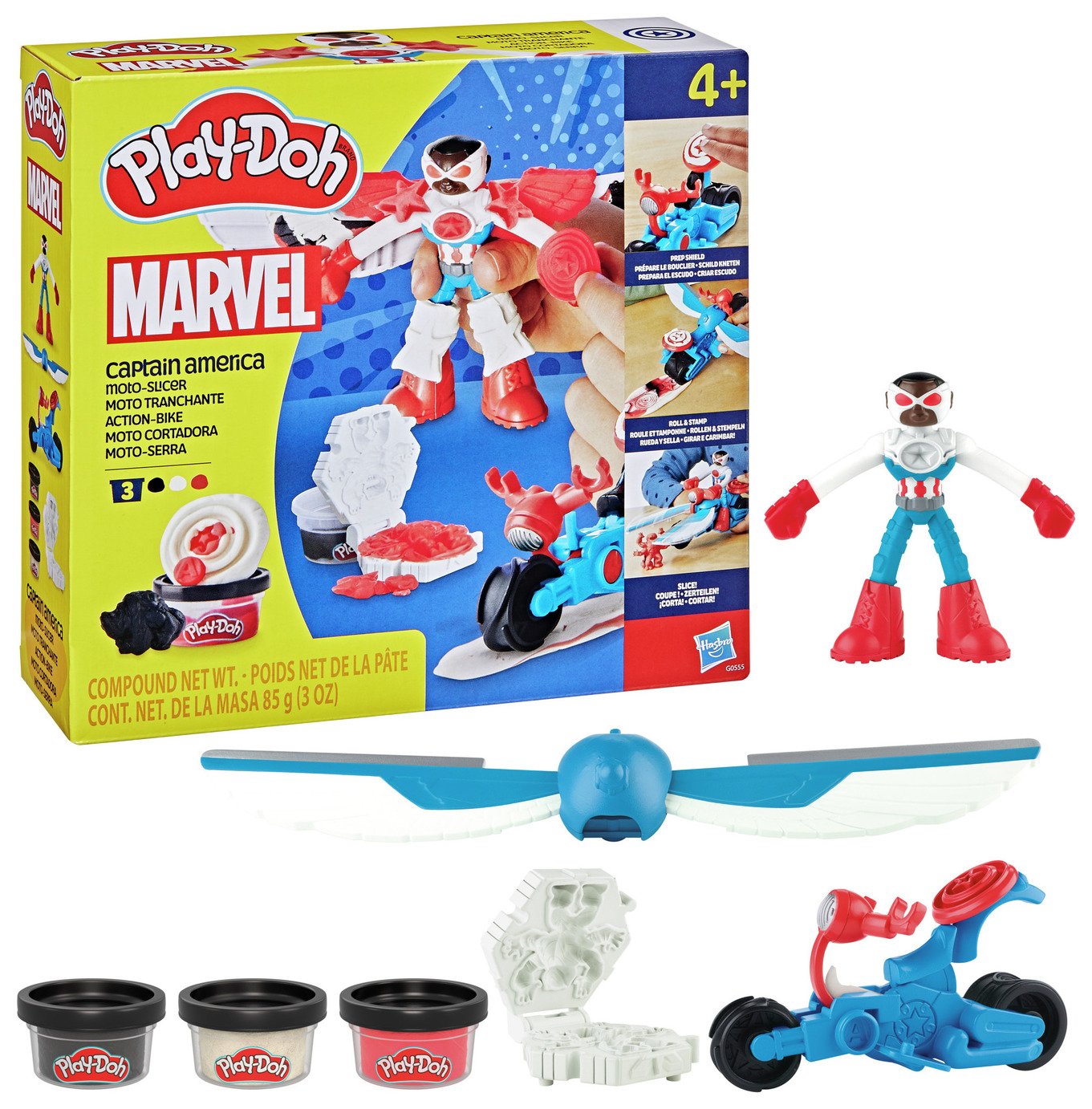 Play-Doh Marvel Captain America Moto-Slicer with 3 Tubs