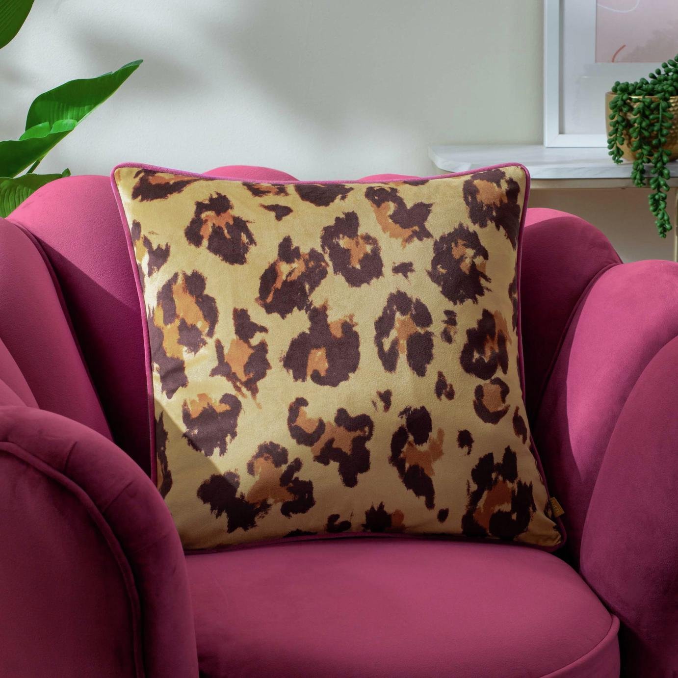 furn True Leopard Print Cushion - Beige - 43x43cm