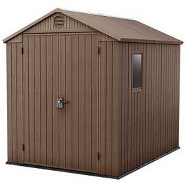 Keter Darwin Apex Garden Storage Shed 6 x 8ft - Brown