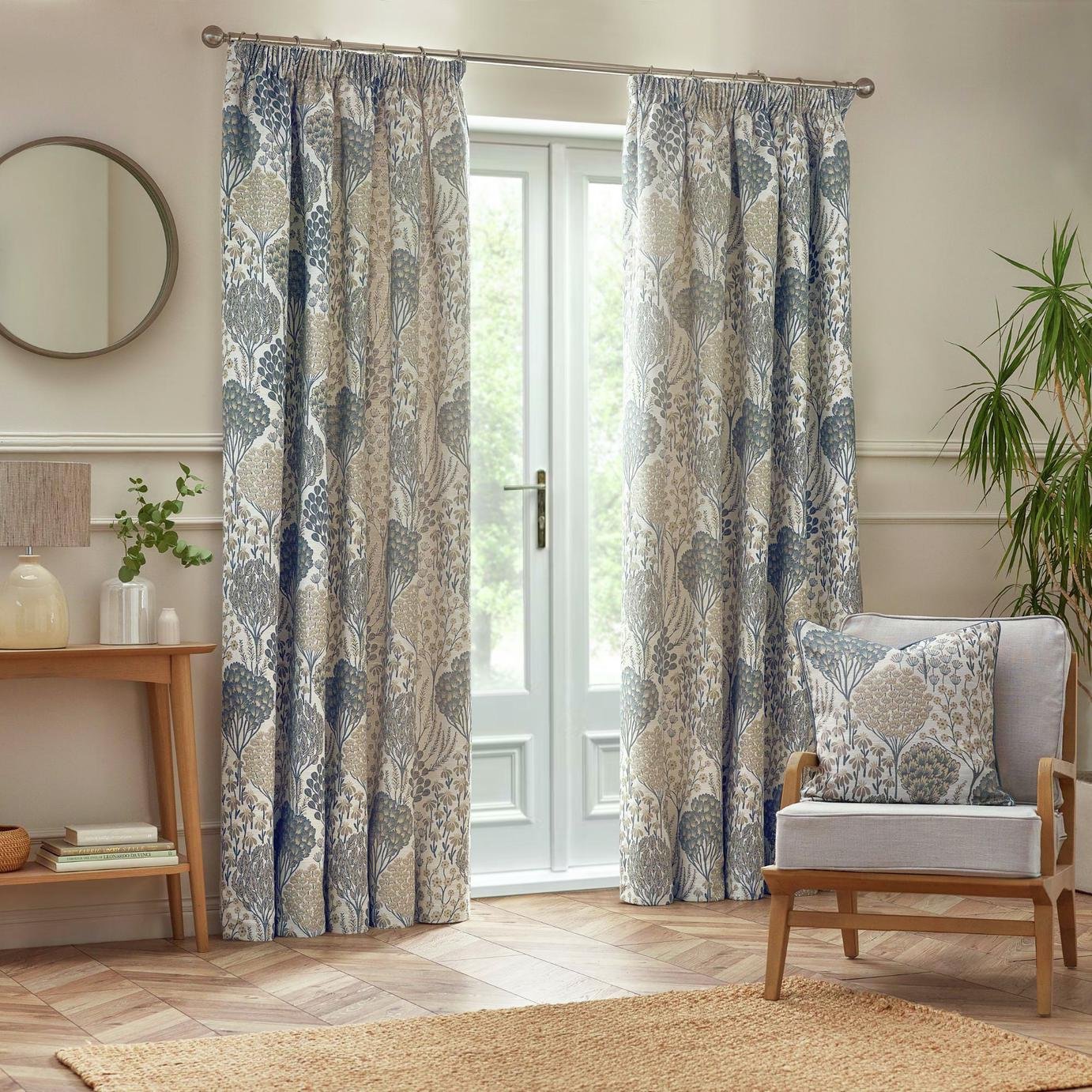 Wylder Ophelia Fully Lined Pencil Pleat Curtains - Beige