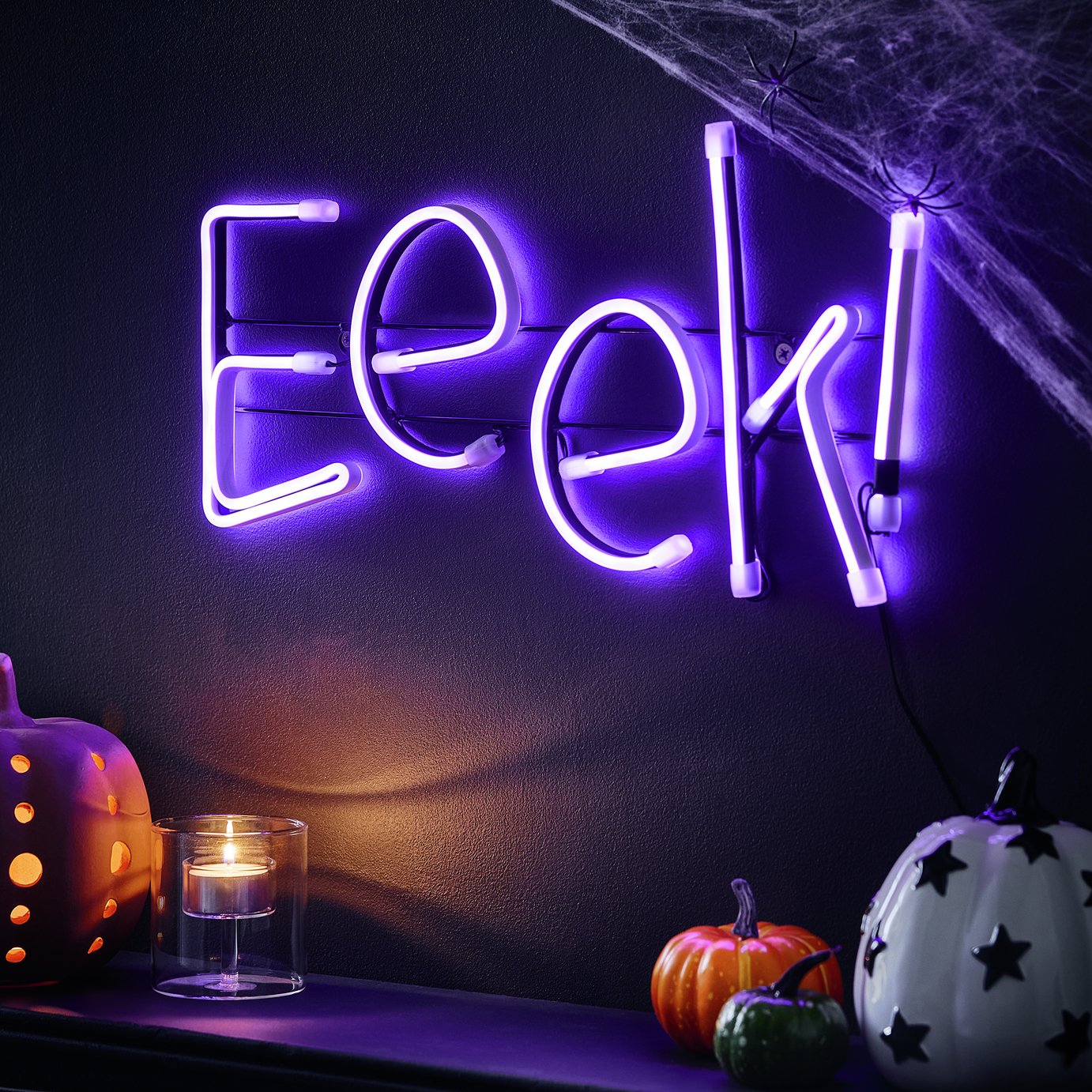 Argos Home Battery Neon Effect Eeek Sign Halloween Light