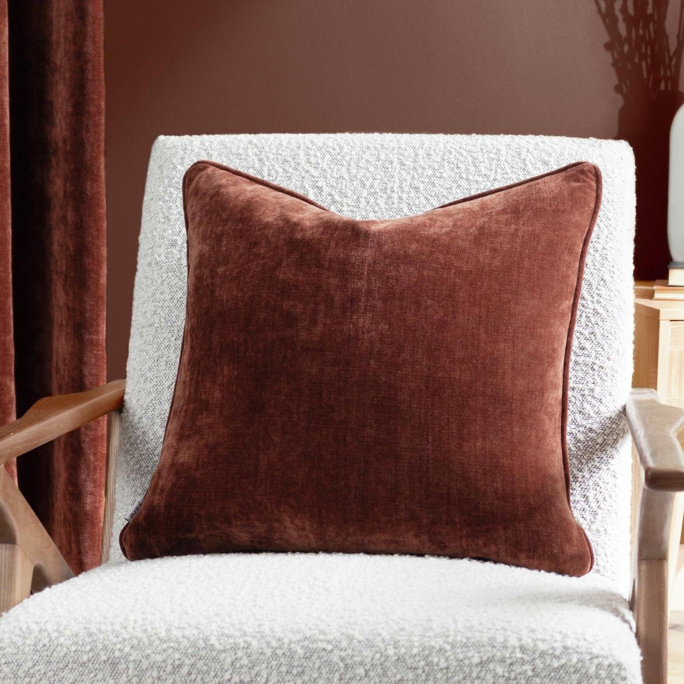 Yard Chenille Plain Piped Cushion - 50x50cm