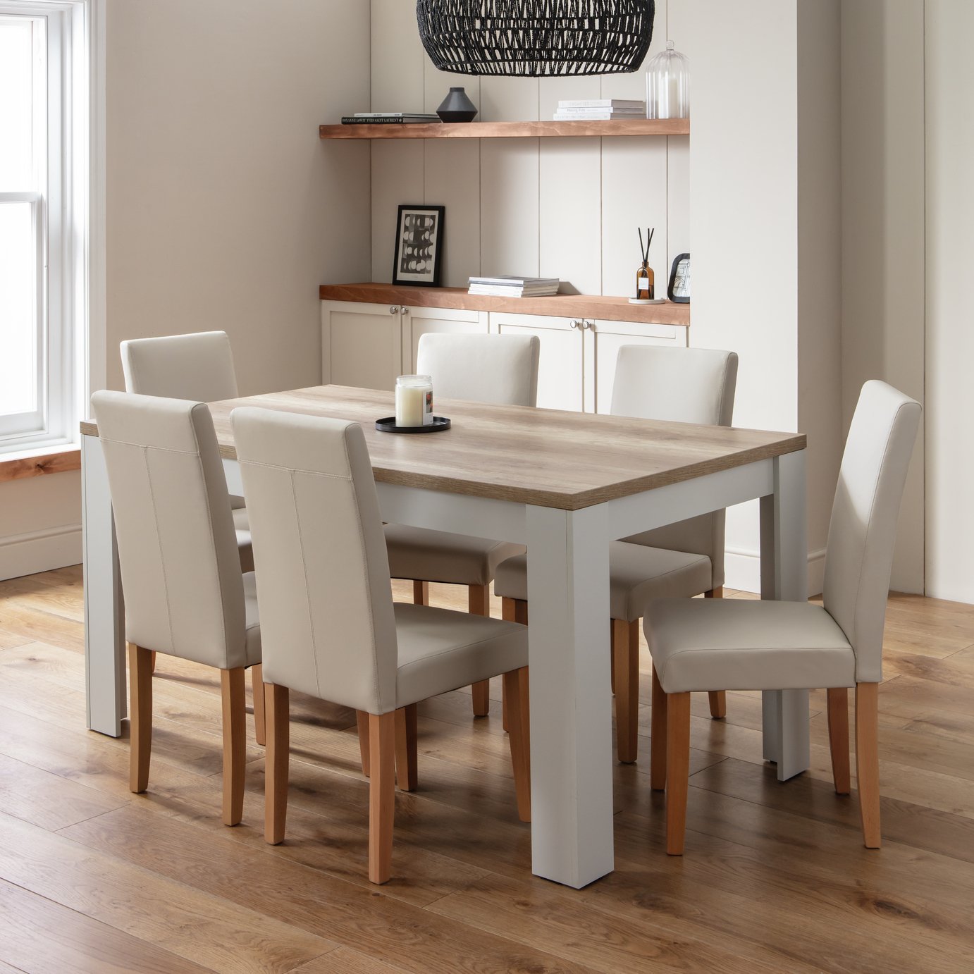 Argos Home Preston Grey Dining Table & 6 Chairs
