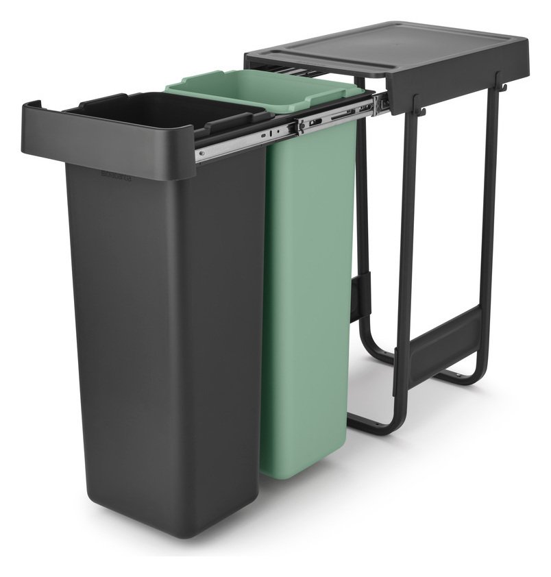 Brabantia Sort & Go 2x30 Litre Built-in Bin - Dark Grey