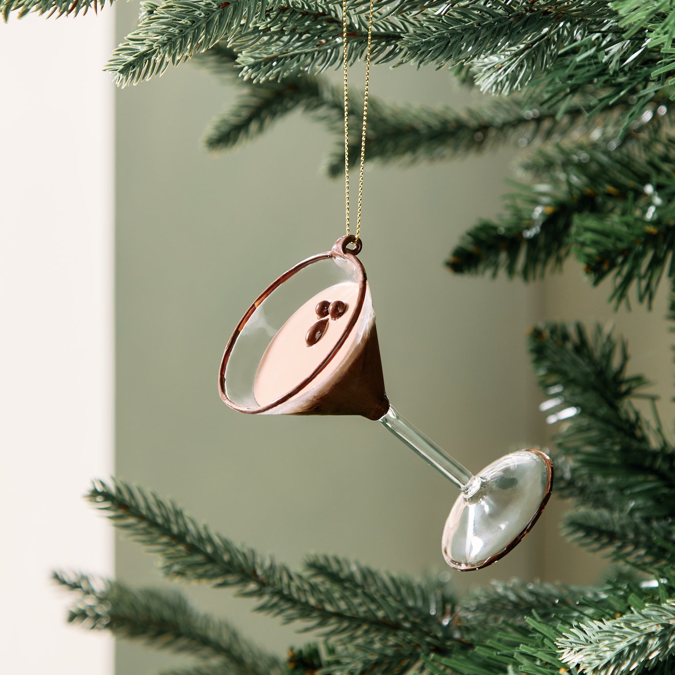 Habitat Single Espresso Martini Glass Christmas Decoration
