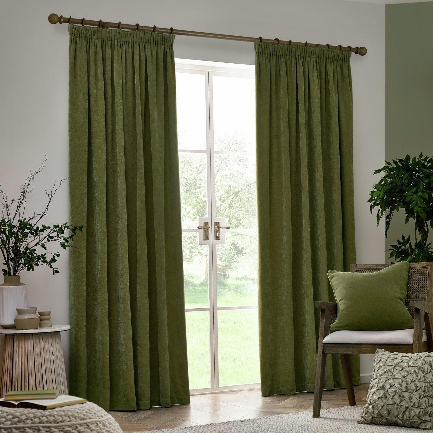 Yard Chenille Fully Lined Pencil Pleat Curtain - 229x229cm