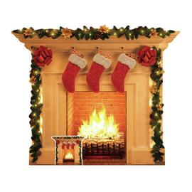 Star Cutouts Christmas Fireplace Cardboard Cutout 
