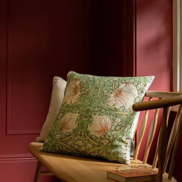 Buy Habitat x Morris Co. Pimpernel Cushion Green 50x50cm Cushions Habitat