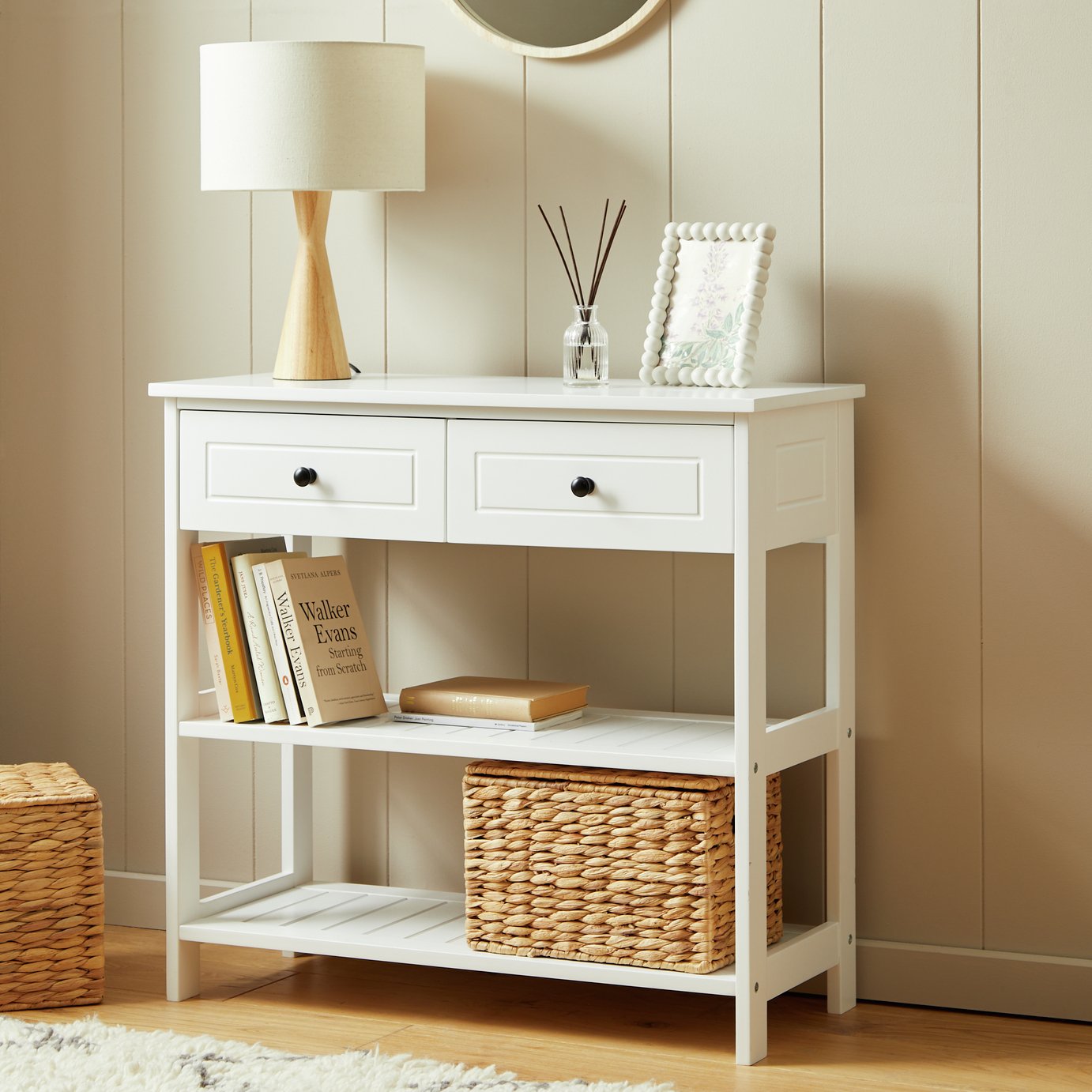Argos Home 2 Drawer Console Table - White