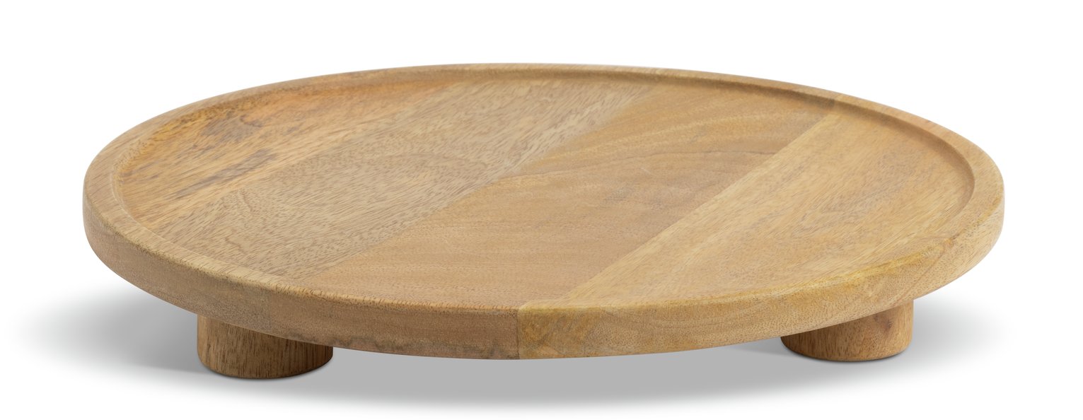 Habitat Mango Wood Pedestal Tray - Natural