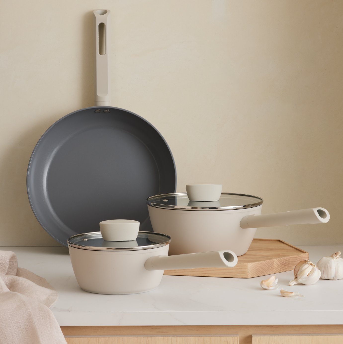 Habitat 3 Piece Ceramic Coated Pan Set