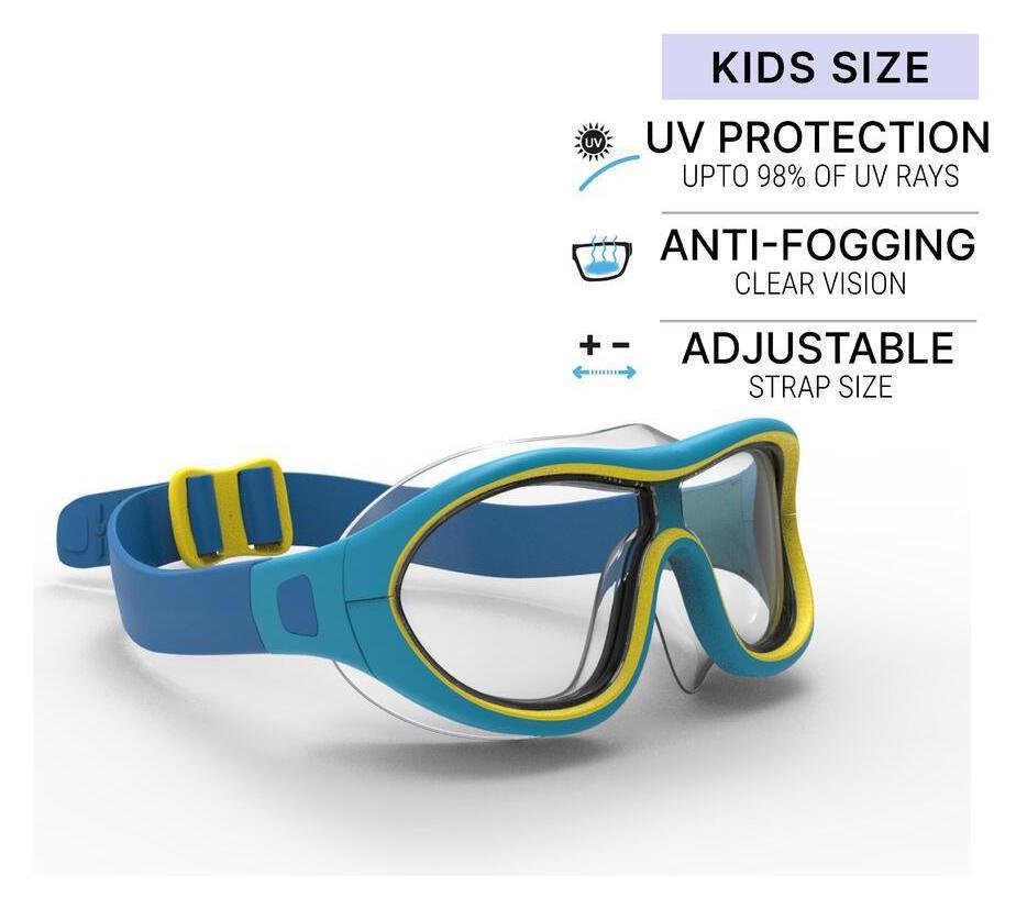 Decathlon Kids' Pool Mask Clear Lense Swimdow Blue