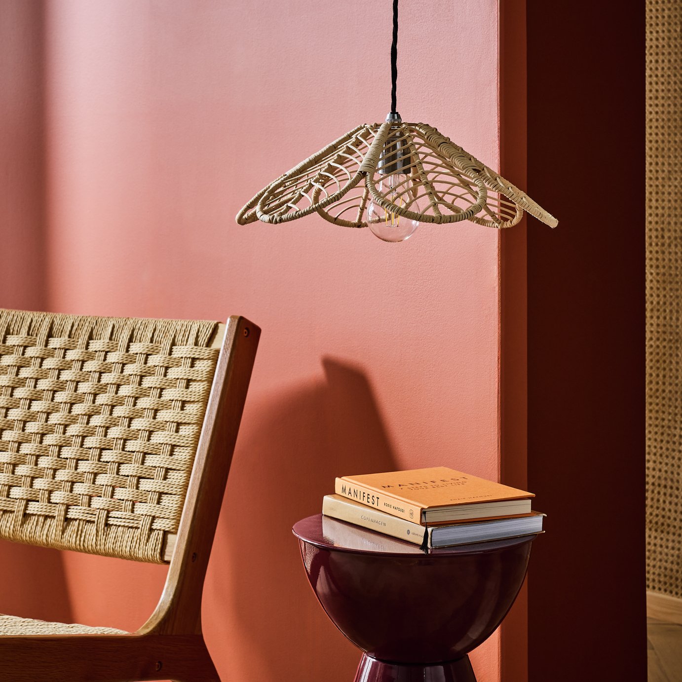 Habitat Natural Rattan Petal Easy Fit Lampshade - 36.5cm