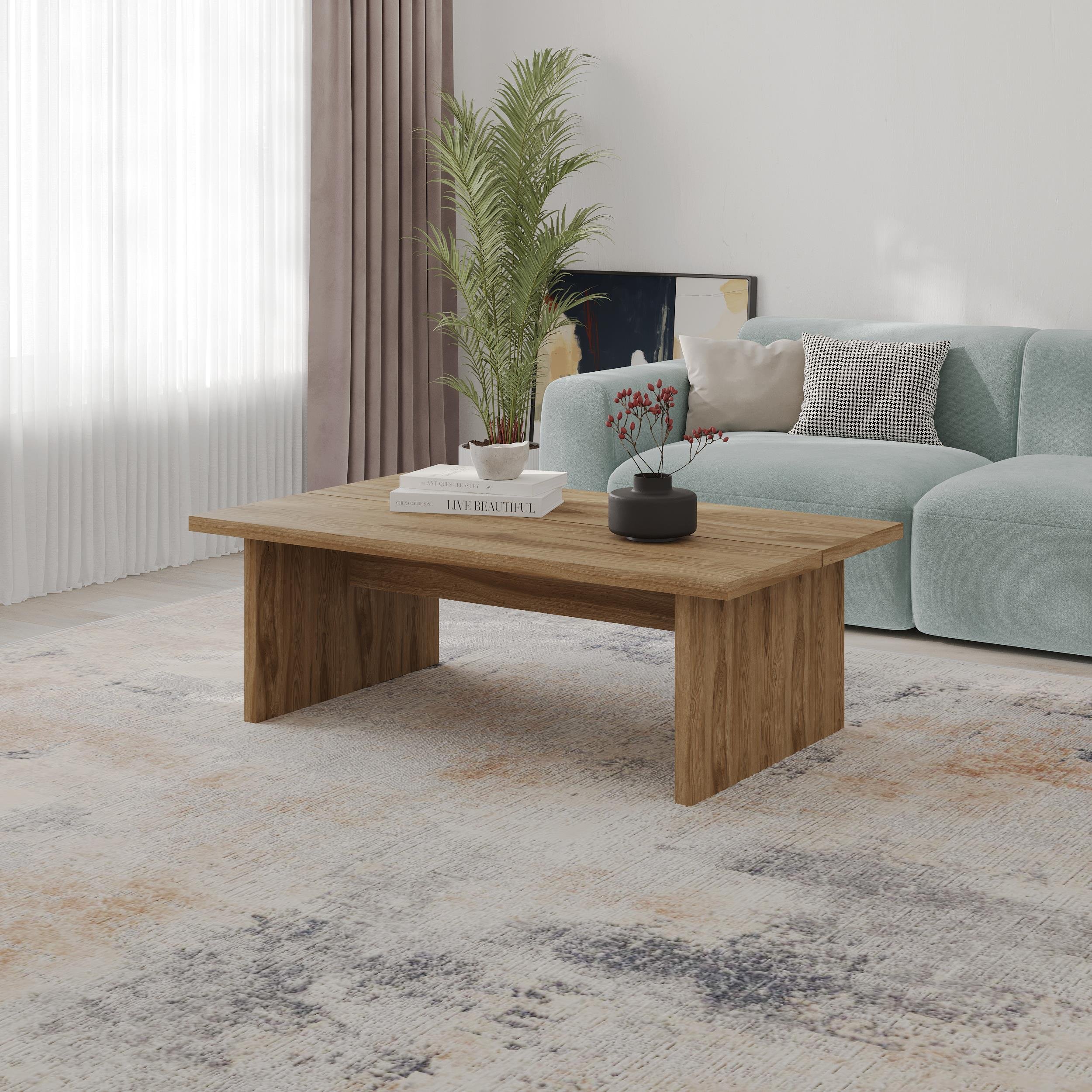 Decortie Loana Particleboard Coffee Table - Natural Wood