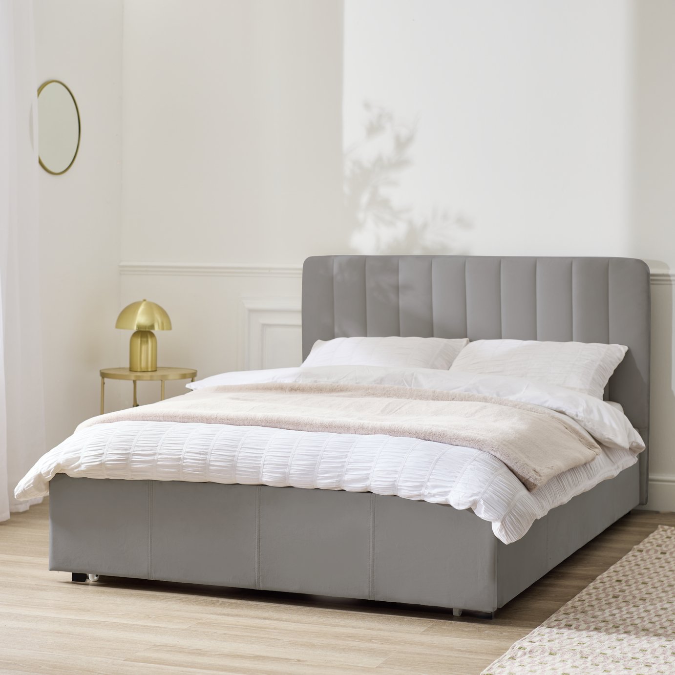 Argos Home Pandora Small Double Drawer Storage Bed - Grey