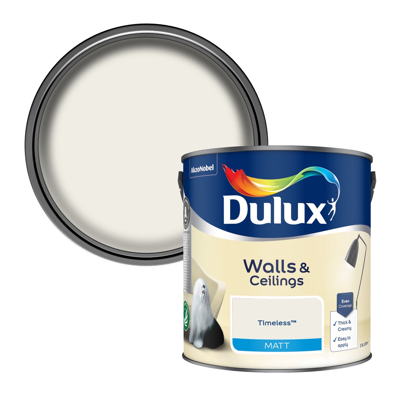 Dulux Walls & Ceilings Matt Paint - Timeless - 2.5L
