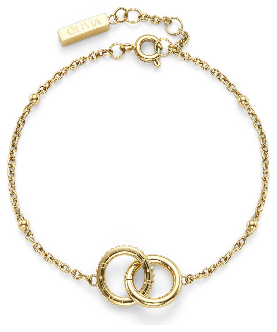 Olivia Burton Stainless Steel Gold Plated Interlock Bracelet