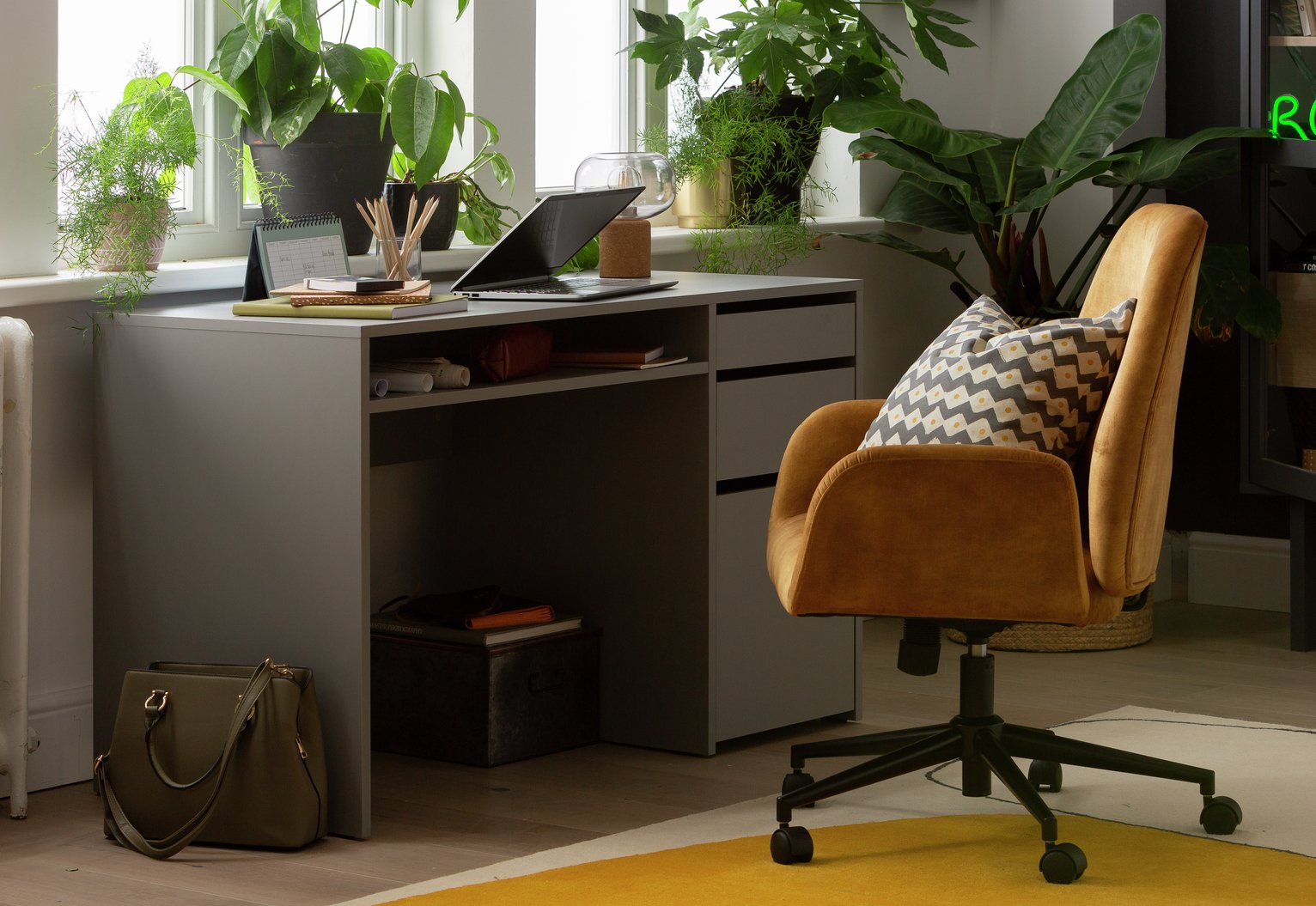 Argos Home Pepper 2 Drawer Pedestal Office Desk - Grey