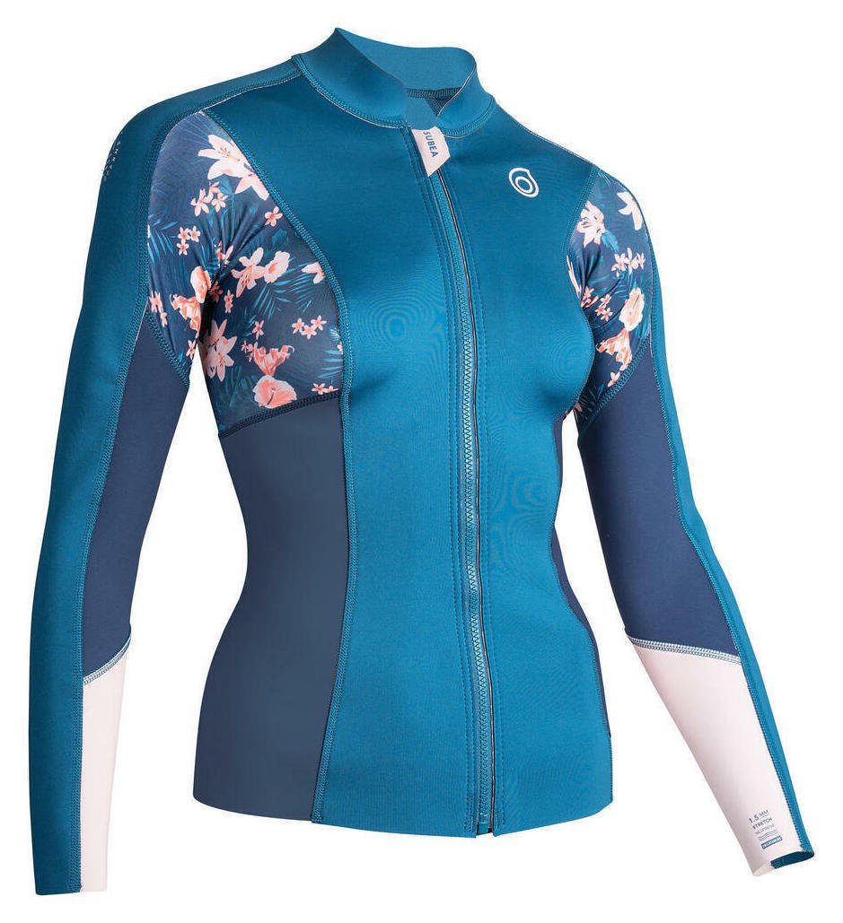 Decathlon Women's Long-Sleeved 1.5 mm Neoprene Top blue