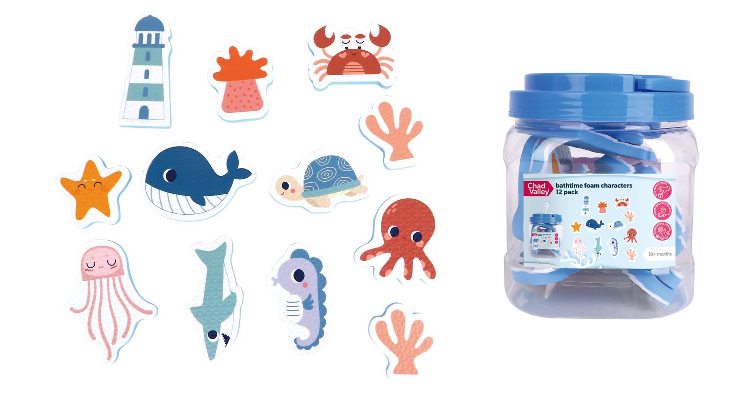 Chad Valley Bathtime 12pack Foam Characters