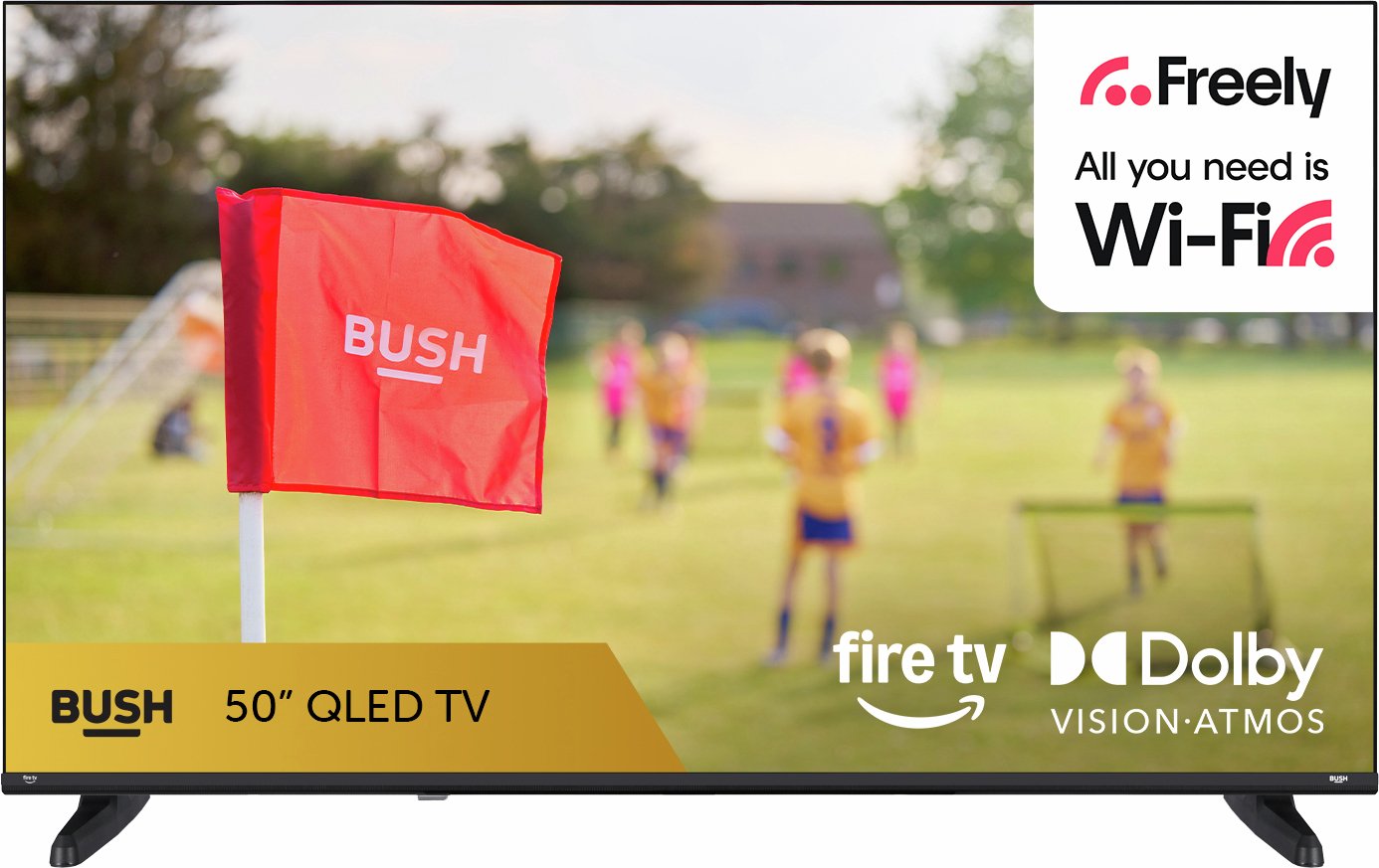 Bush 50 Inch 50QSF26 Smart 4K UHD HDR QLED Freely TV