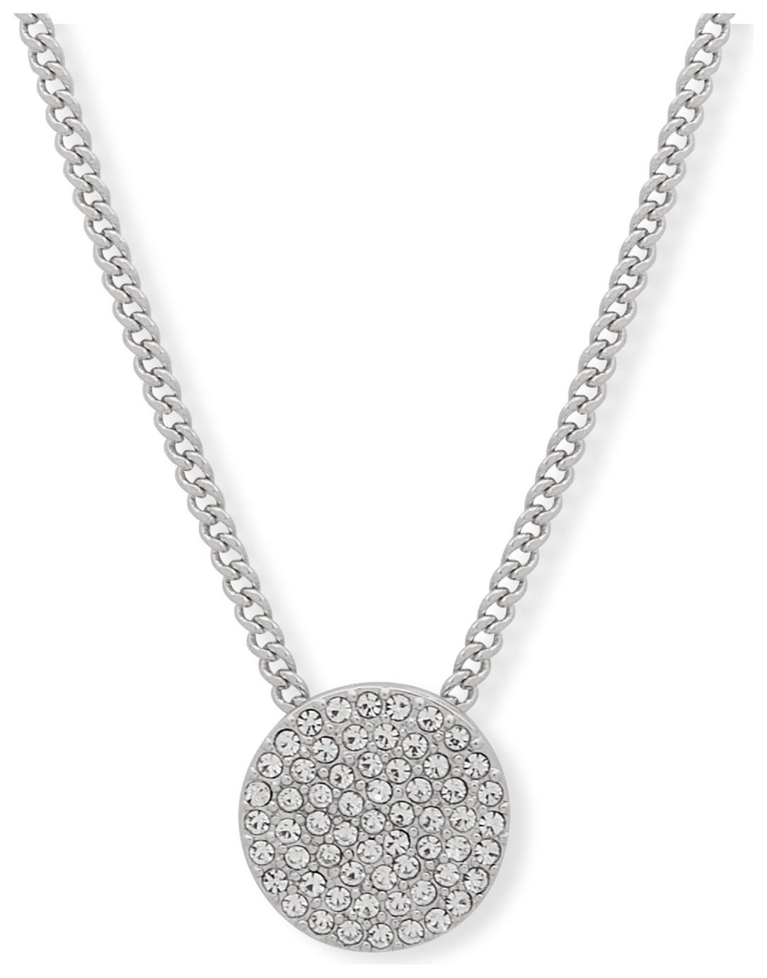DKNY Pave Crystal Silver Colour Pendant Necklace
