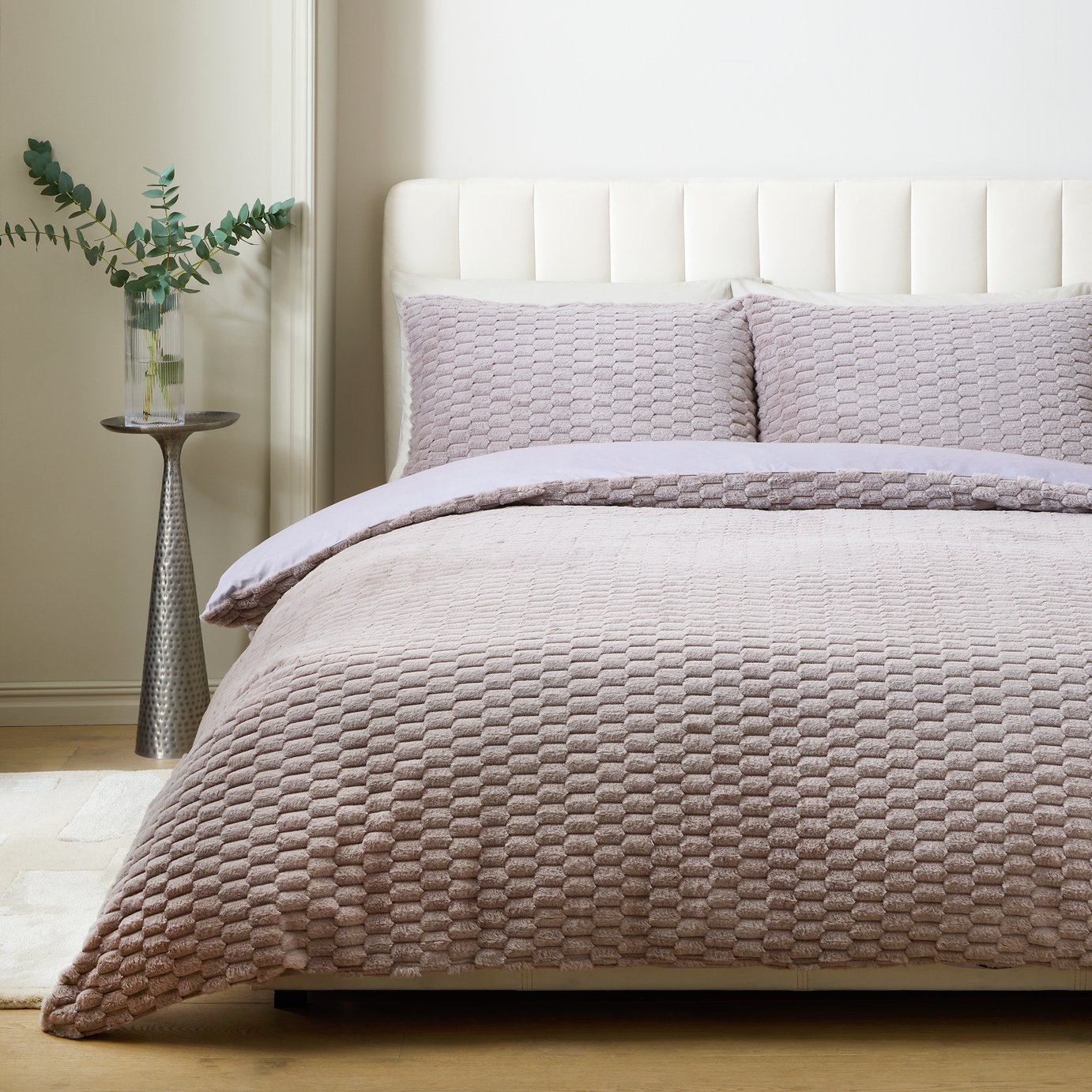 Argos Home Jewel Fur Grey Bedding Set - Superking