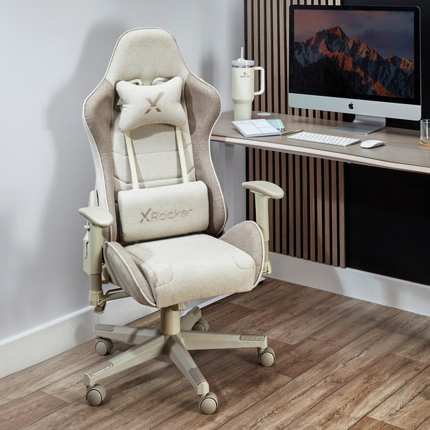 Buy X Rocker Alpha Fabric Office Gaming Chair Beige Gaming