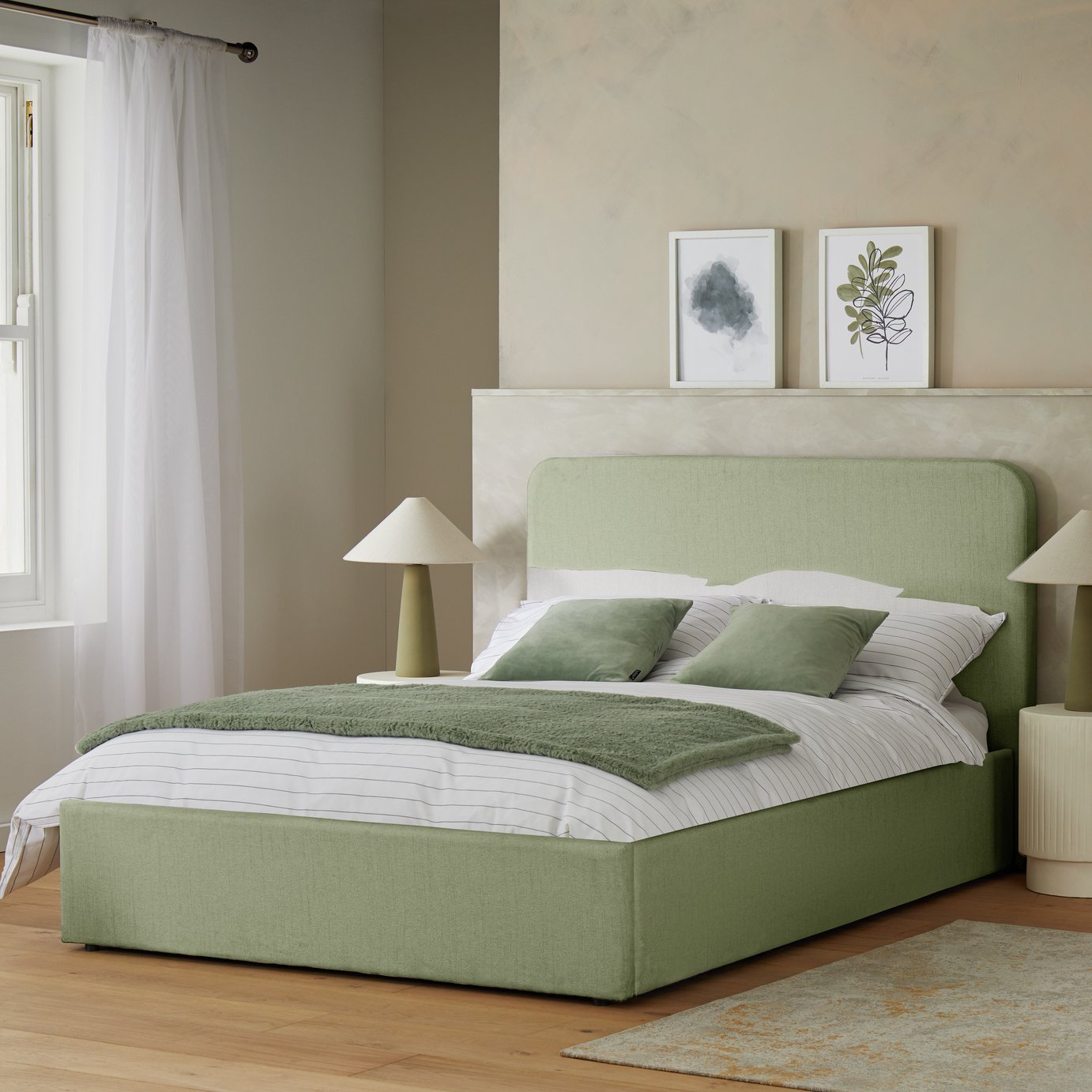 Habitat Chadwell Kingsize End Lift Ottoman Bed - Sage