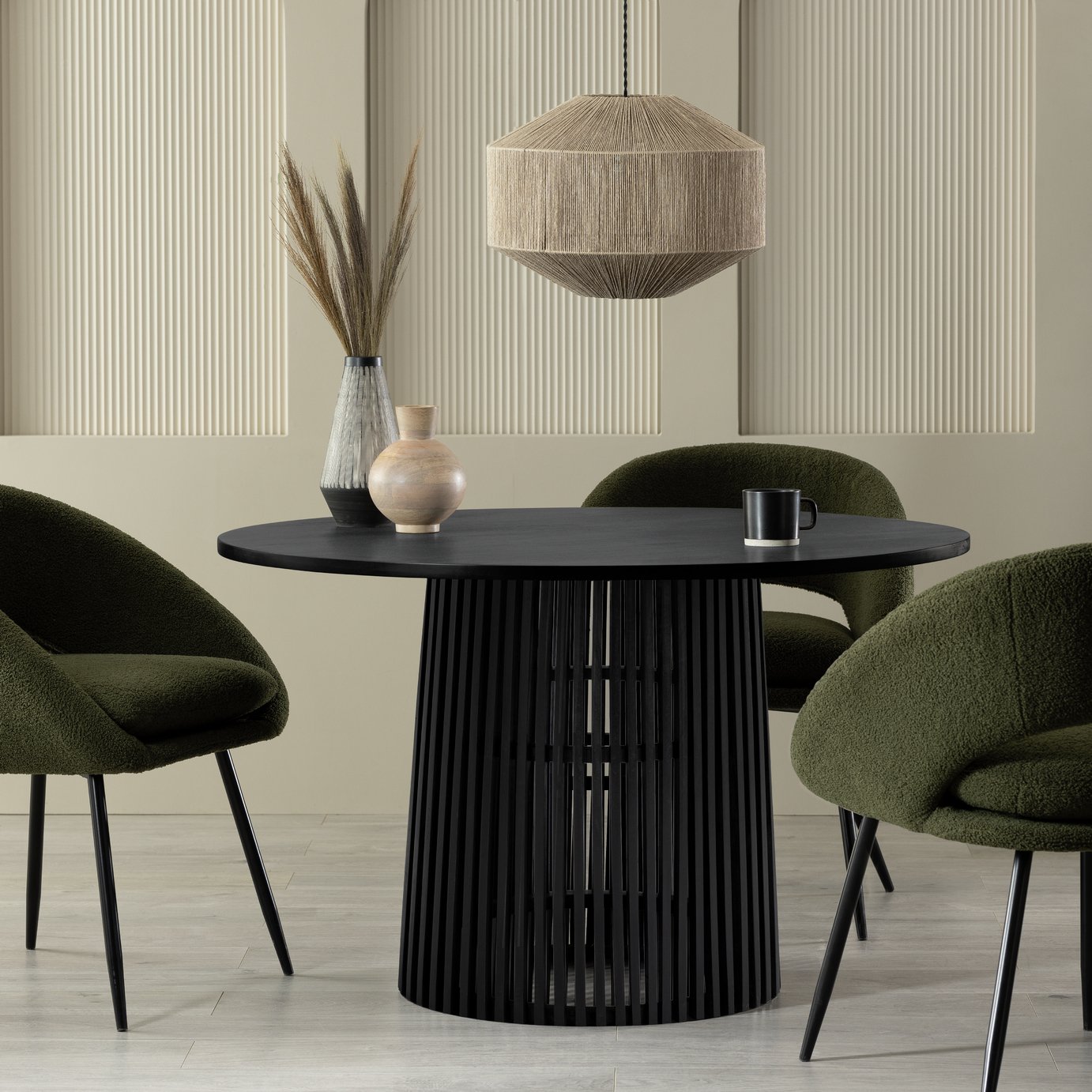 Habitat Jericho Solid Wood 4 Seater Dining Table - Black