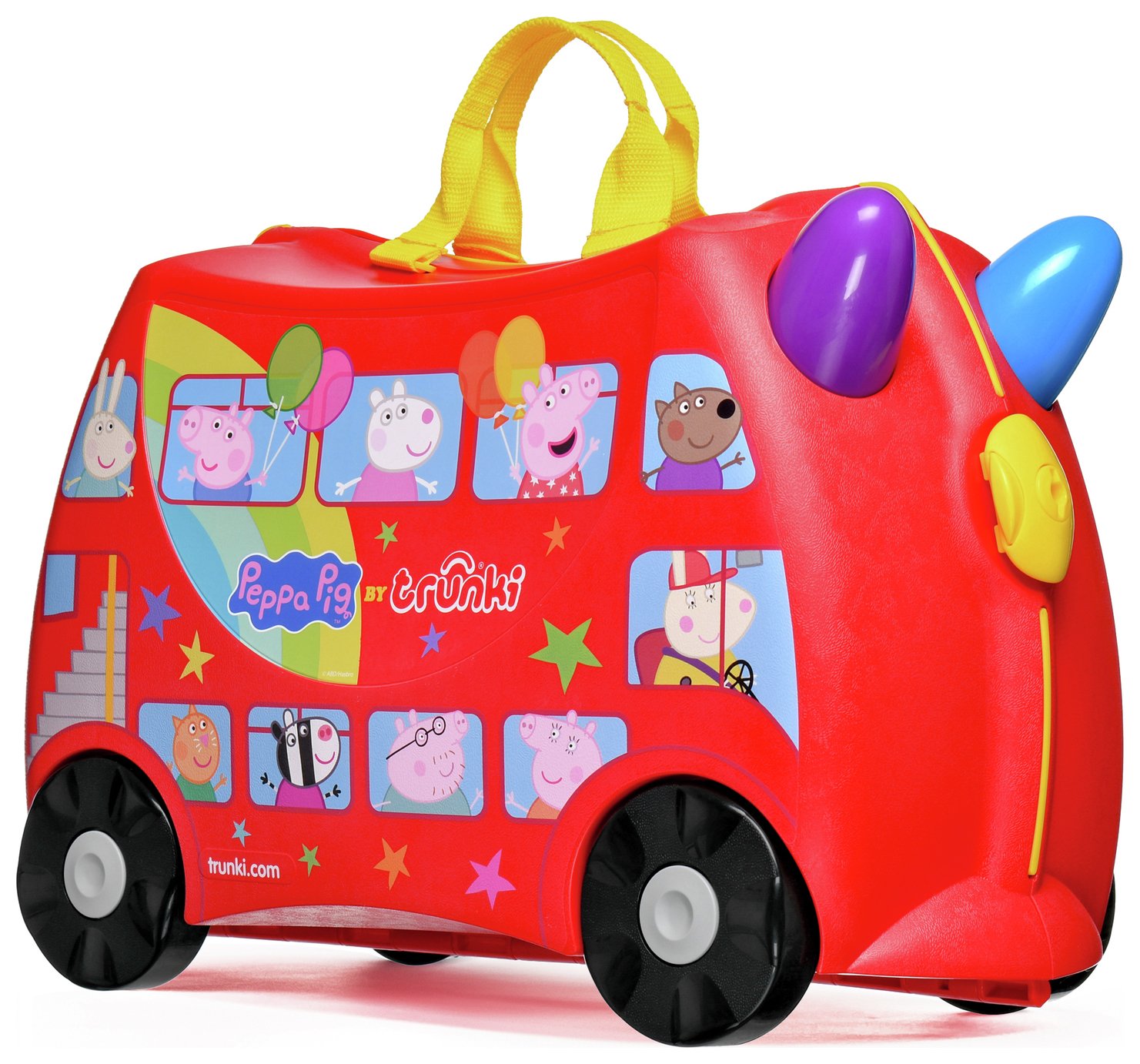 Trunki Peppa Pig 4 Wheel Hard Kids Ride-On Suitcase - Red