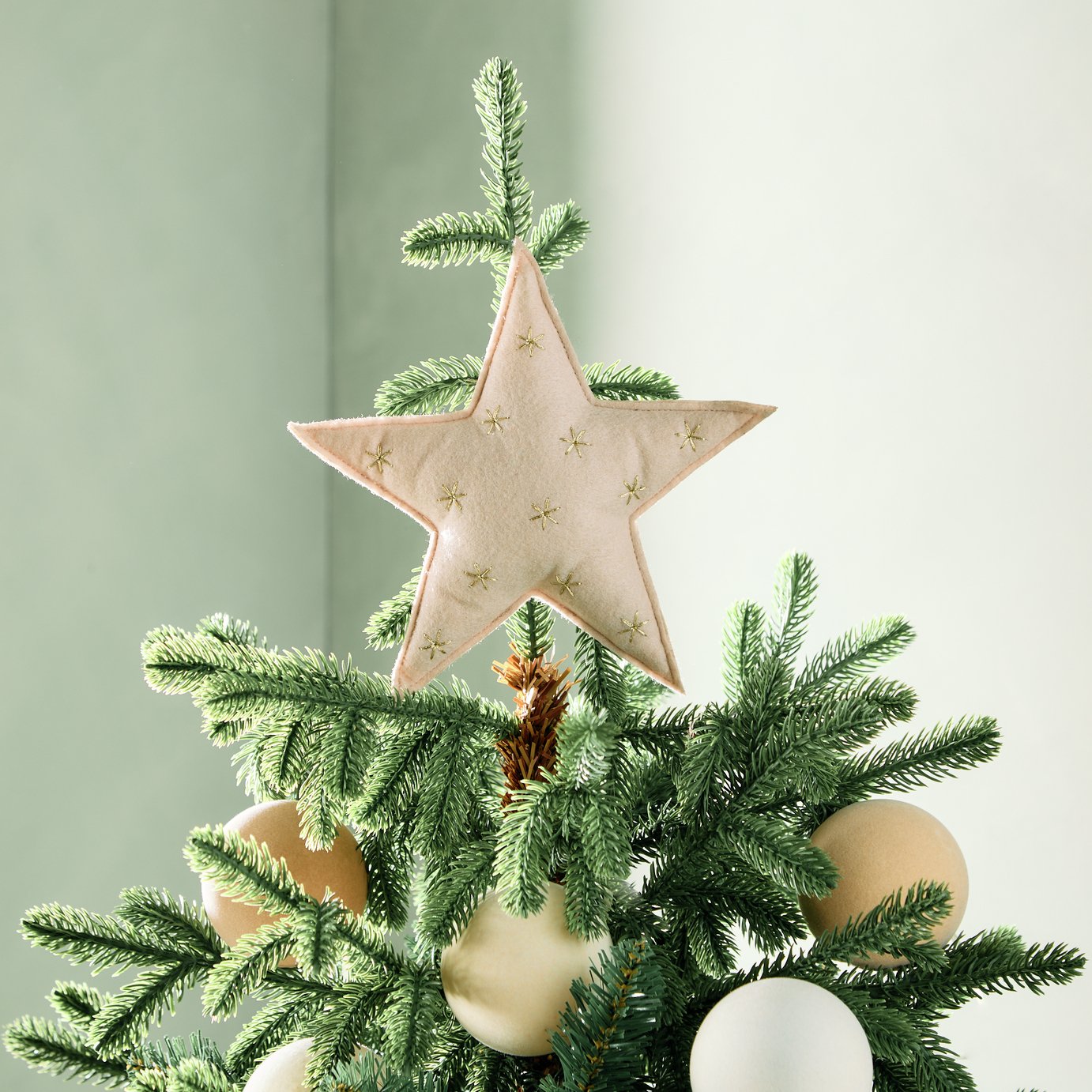 Habitat Clip On Star Tree Topper - Beige
