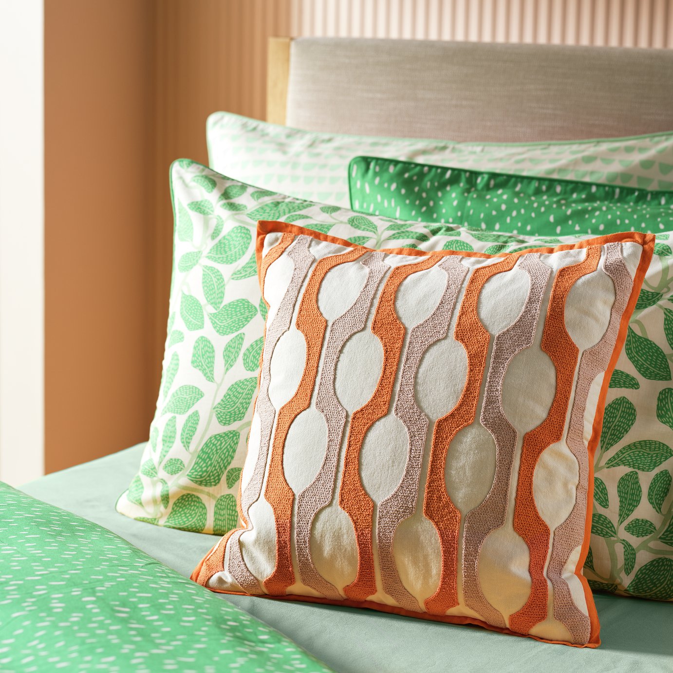 Habitat x Scion Billow Cushion - Orange - 43x43cm