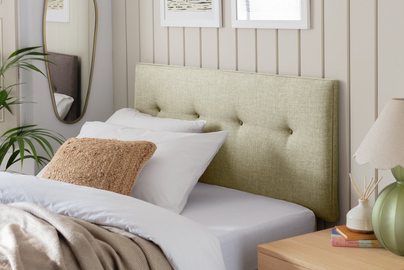 Argos Home Dalham Fabric Kingsize Headboard - Natural