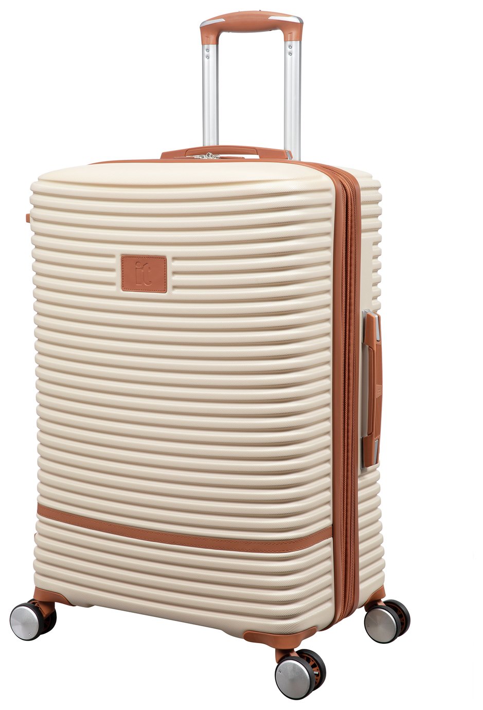 IT Luggage Expandable 8 Wheel Hard Suitcase - Medium, Cream