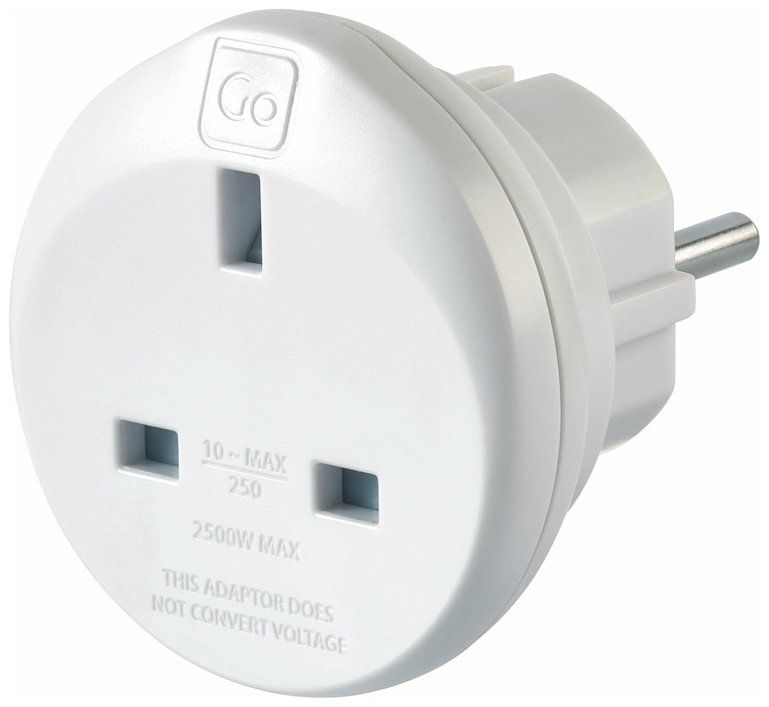 Go Travel UK to Europe Travel Adaptor - Set of 2