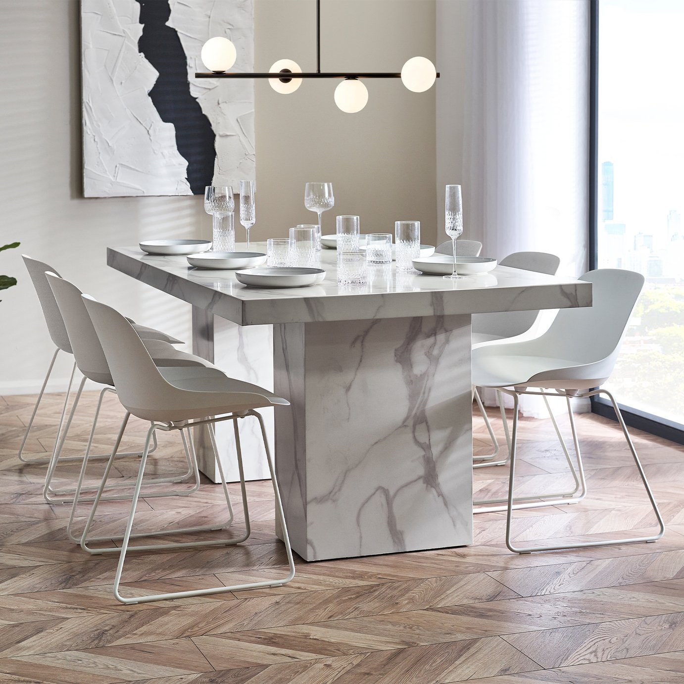 Julian Bowen Rome 6 Seater Dining Table - White