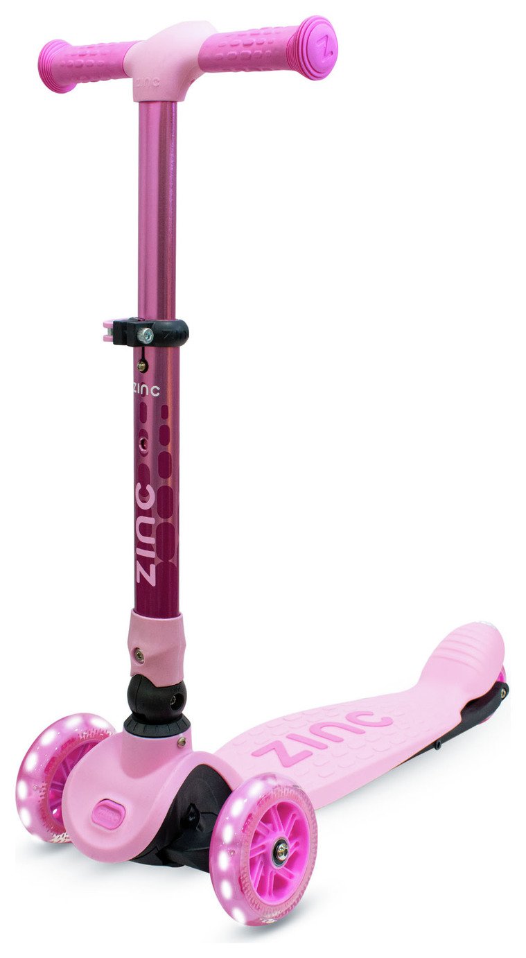 Zinc Flyte Kids Foldable 3 Wheel Scooter - Pink