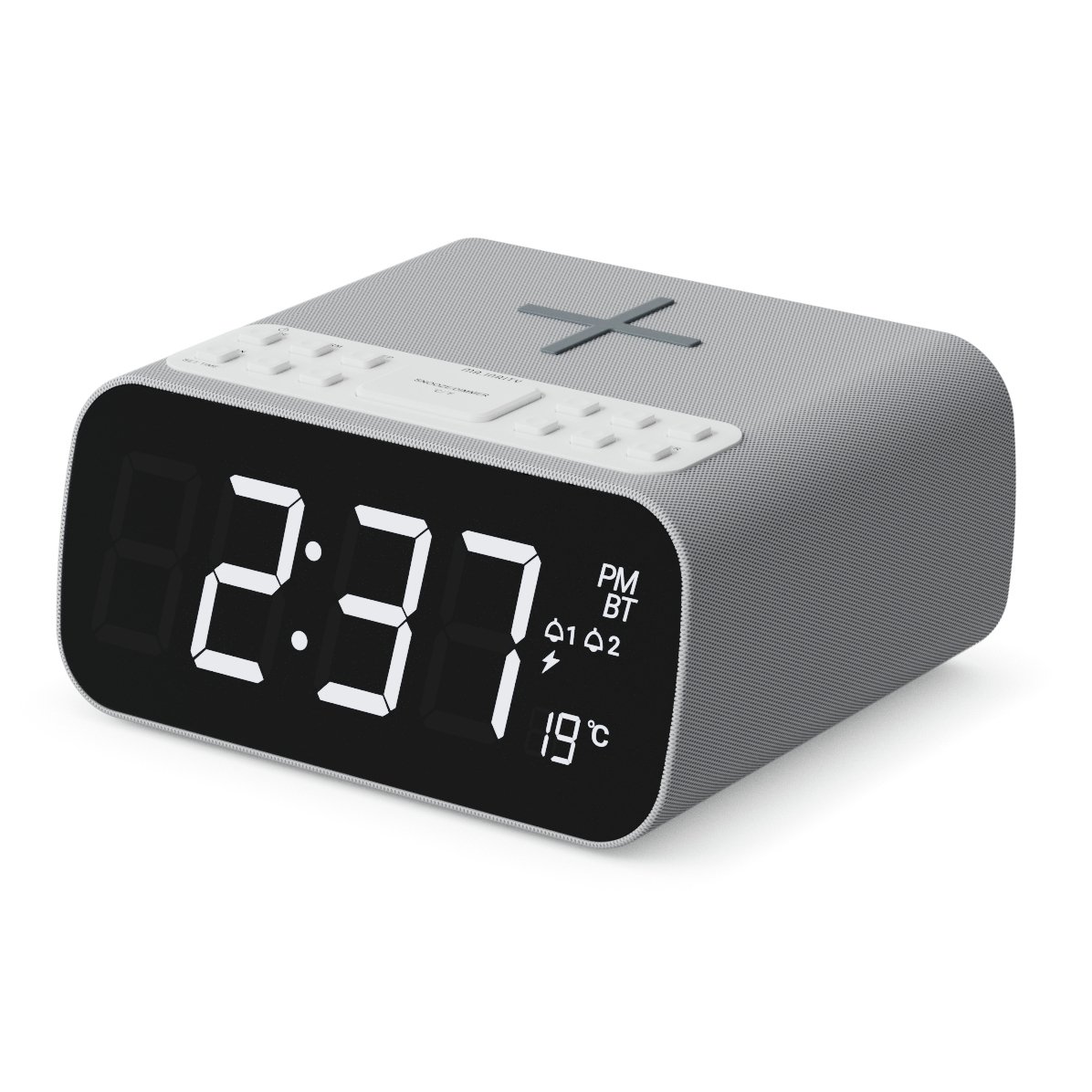 Majority Darwin Clock Radio with Wireless Charging - Grey