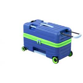IT Luggage 6 Wheel Hard Kids Suitcase - Cabin, Blue