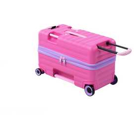 IT Luggage 6 Wheel Hard Kids Suitcase - Cabin, Pink