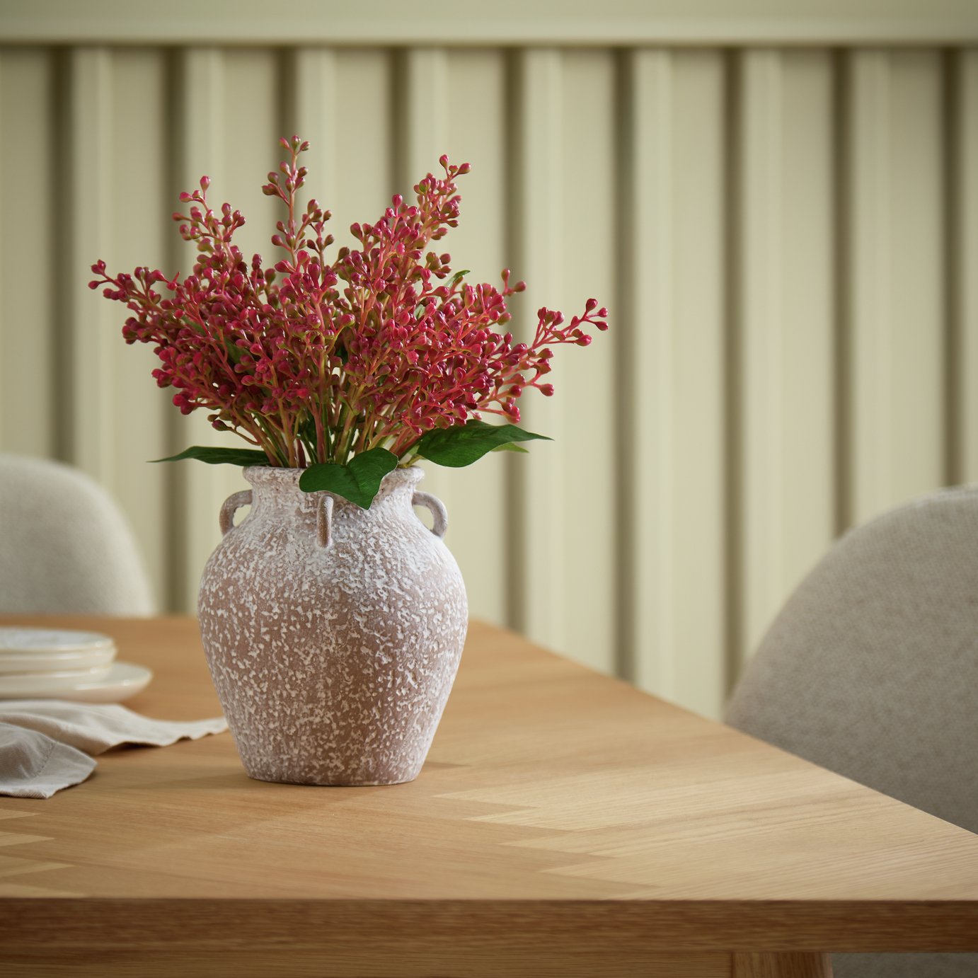 Argos Home Artificial Red Berry in Resin Vase