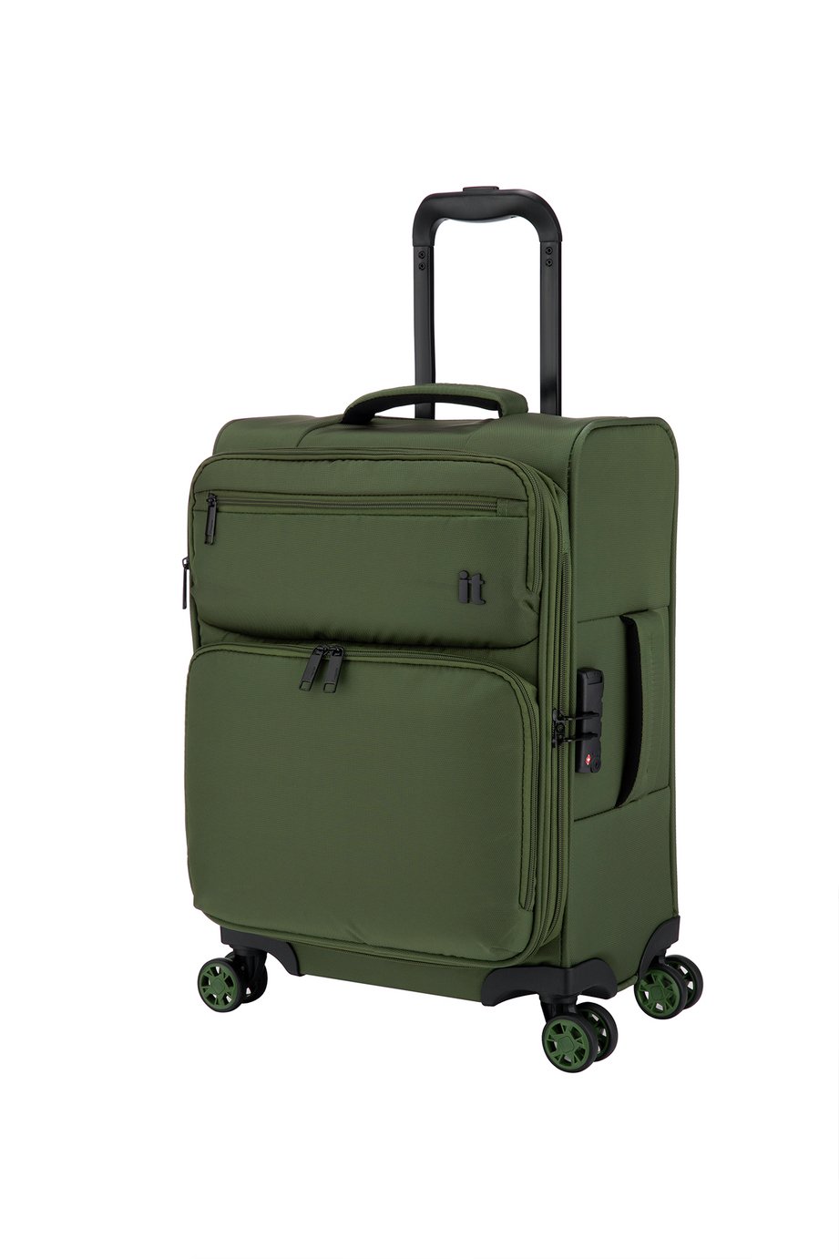 IT Luggage Expandable 8 Wheel Soft Suitcase - Green, Small
