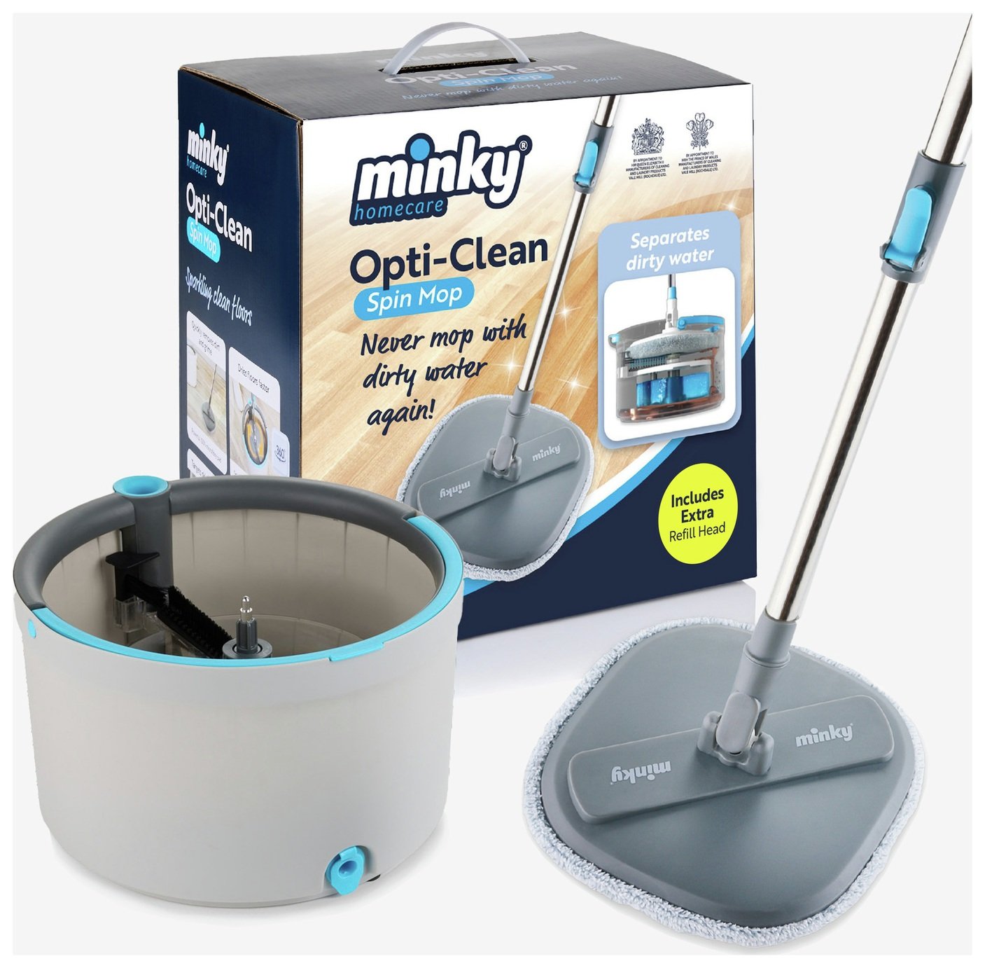 Minky Opti Clean Spin Mop with Refill Head