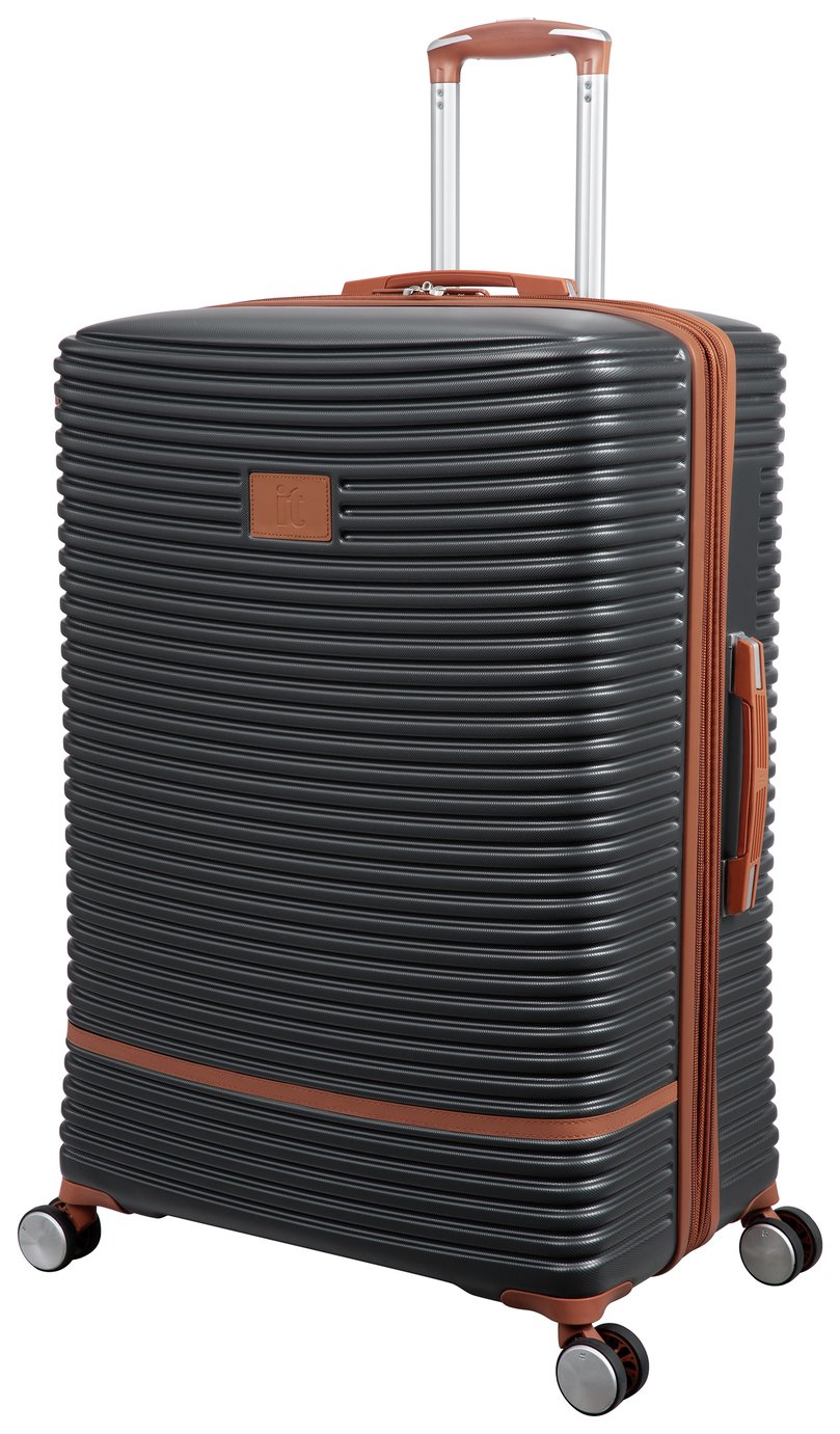 IT Luggage Expandable 8 Wheel Hard Suitcase -Large, Charcoal