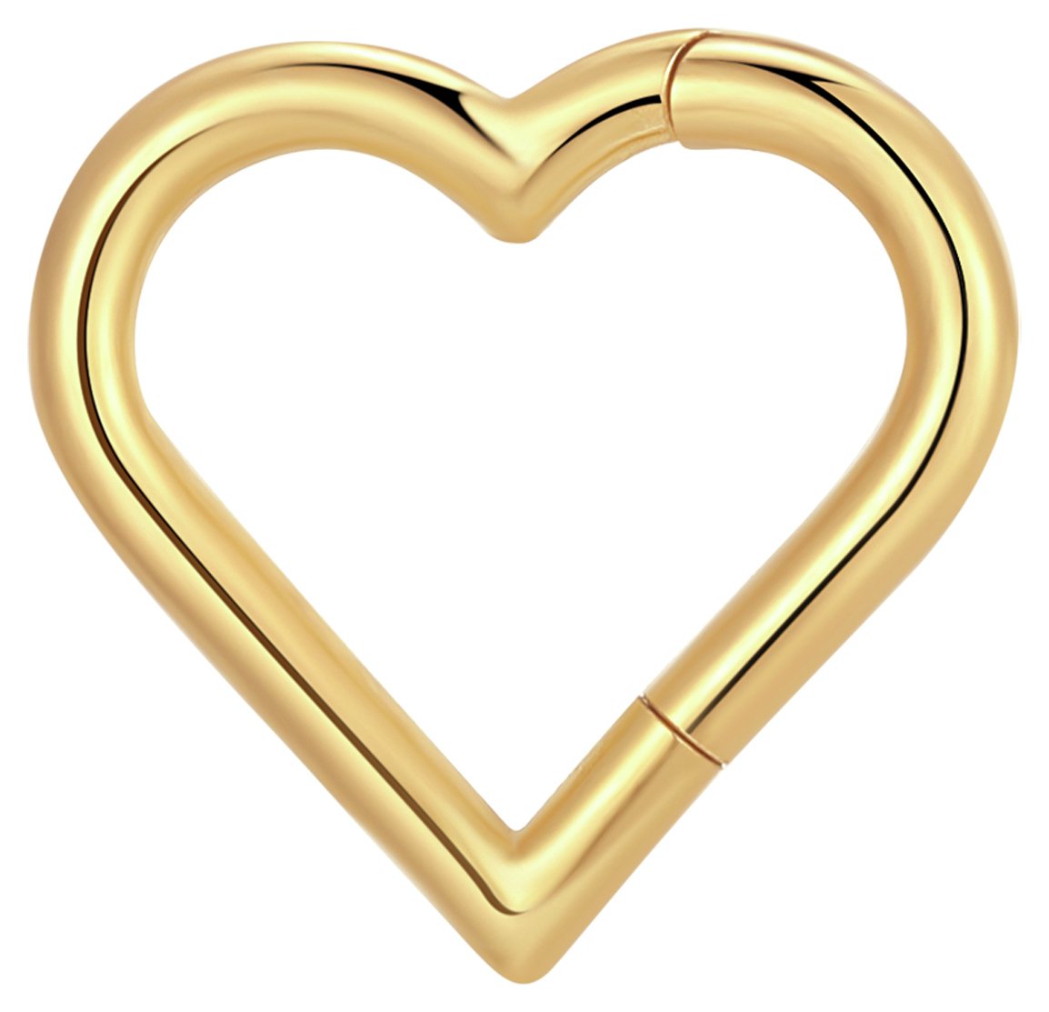 With Bling Titanium Gold PVD Coating Heart Daith Earring